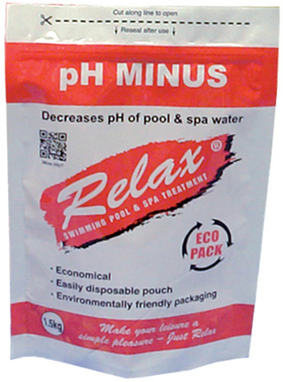 Relax 1.5kg PH Minus Swimming Pool Chemicals Pouch 3 Relax 1.5kg PH Minus Swimming Pool Chemicals Pouch