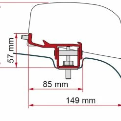 Fiamma F40 VAN Awning Adapter Bracket For Nissan NV 350 L2-H1 Campervan