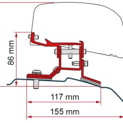 Fiamma F40 VAN Awning Adapter Bracket For Ford Custom L1 & L2 Campervan