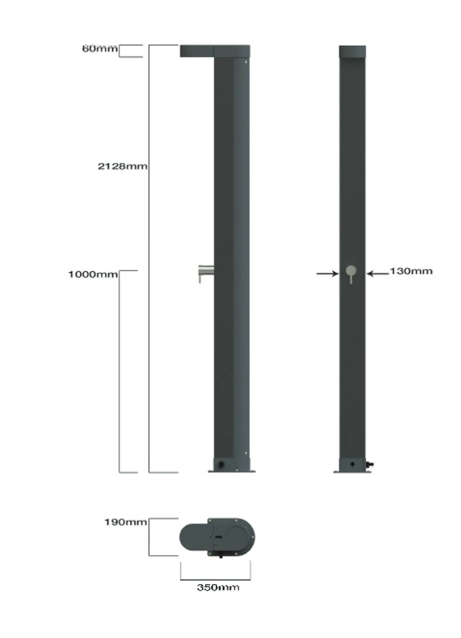 Astral Angel Single Valve Solar Swimming Pool Shower 4 Astral Angel Single Valve Solar Swimming Pool Shower - Image 2