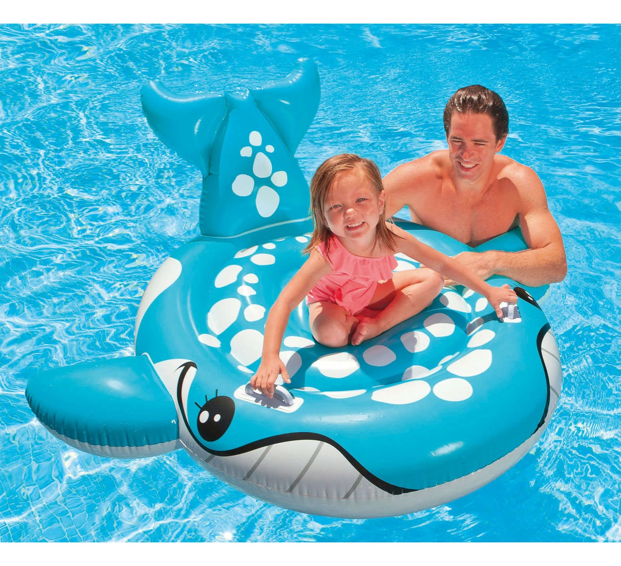 Intex Inflatable Bashful Blue Whale Pool Ride On Toy 4 Intex Inflatable Bashful Blue Whale Pool Ride On Toy - Image 2