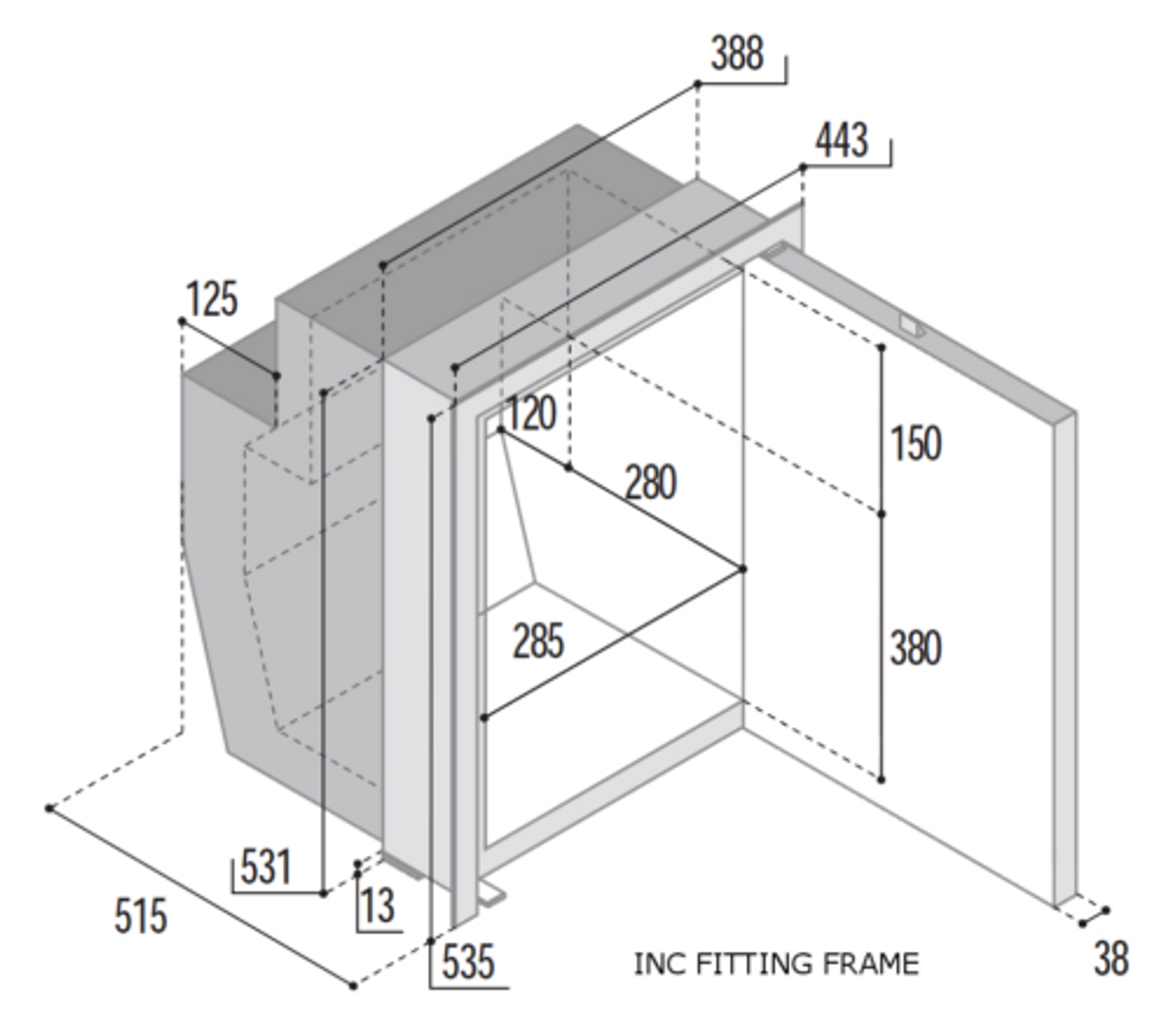 Vitrifrigo C51i 12/24v Caravan & Marine Compressor Fridge Vitrifrigo C51i 12/24v Caravan & Marine Compressor Fridge -Bestway Shop C51iX DIMS 2 42663.1603101265
