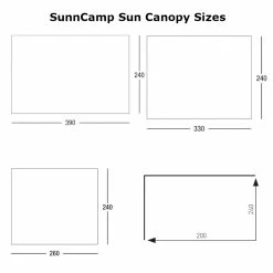 SunnCamp Swift Sun Canopy Caravan Porch -Bestway Shop Combined dimensions 91023.1670585301