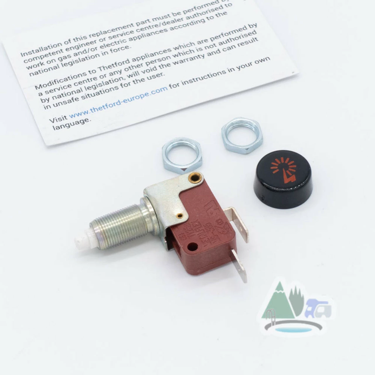 Thetford Spare - Ignition Switch Button With Fixing Nuts - SSPA0384 4 Thetford Spare - Ignition Switch Button With Fixing Nuts - SSPA0384 - Image 2