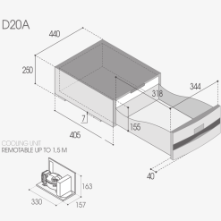 Vitrifrigo D20A 12v Drawer Fridge Freezer For Campervans -Bestway Shop VFD20A DIMS 06517.1635780068