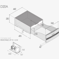 Vitrifrigo D20A 12v Drawer Fridge Freezer For Campervans -Bestway Shop VFD20A DIMS 06517.1635780068