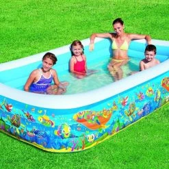 Bestway Children's Rectangular Inflatable Sea Life Paddling Splash Play Pool