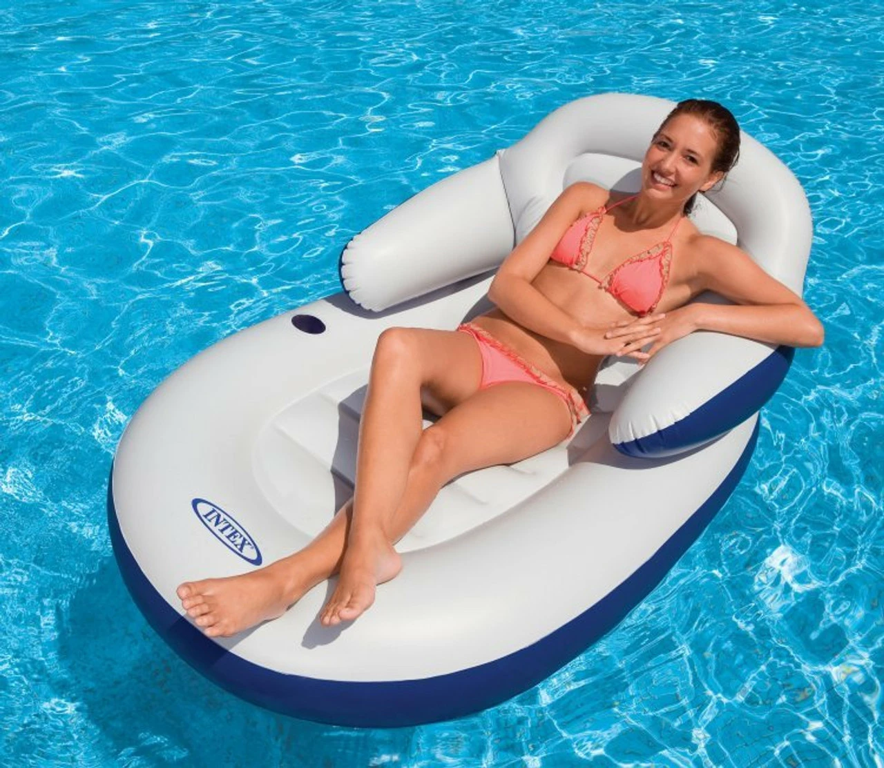 Intex Inflatable Comfy Cool Luxury Swimming Pool Lounger 3 Intex Inflatable Comfy Cool Luxury Swimming Pool Lounger