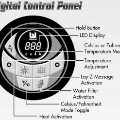 Bestway Lay-Z-Spa Miami Inflatable Jacuzzi Style Portable Hot Tub 11 Bestway Lay-Z-Spa Miami Inflatable Jacuzzi Style Portable Hot Tub -Bestway Shop control panel 87621.1384170467