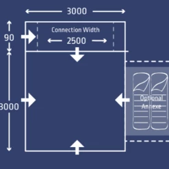 Kampa Cross Air Annexe For Campervan Awning -Bestway Shop dimensions 39076.1613740564