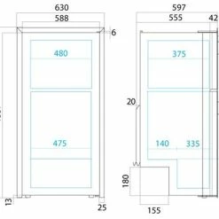 Vitrifrigo DP2600i 12/24v Caravan Compressor Fridge Freezer -Bestway Shop dp2600i dims 14643.1358341205