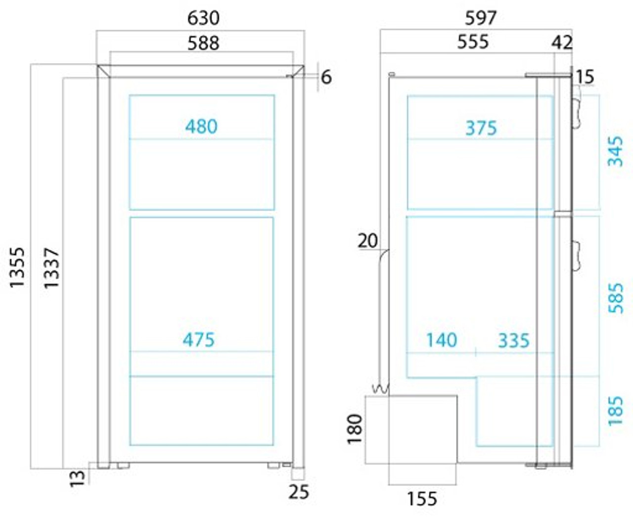Vitrifrigo DP2600i 12/24v Caravan Compressor Fridge Freezer Vitrifrigo DP2600i 12/24v Caravan Compressor Fridge Freezer -Bestway Shop dp2600i dims 14643.1358341205