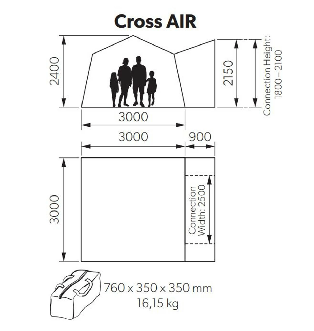 Kampa Cross AIR Drive Away Awning For Campervans 7 Kampa Cross AIR Drive Away Awning For Campervans - Image 5