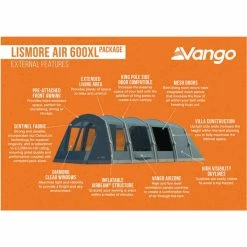 Vango Lismore Air Family Camping Tent Package -Bestway Shop lismore air 600xl external features 29034.1669201380