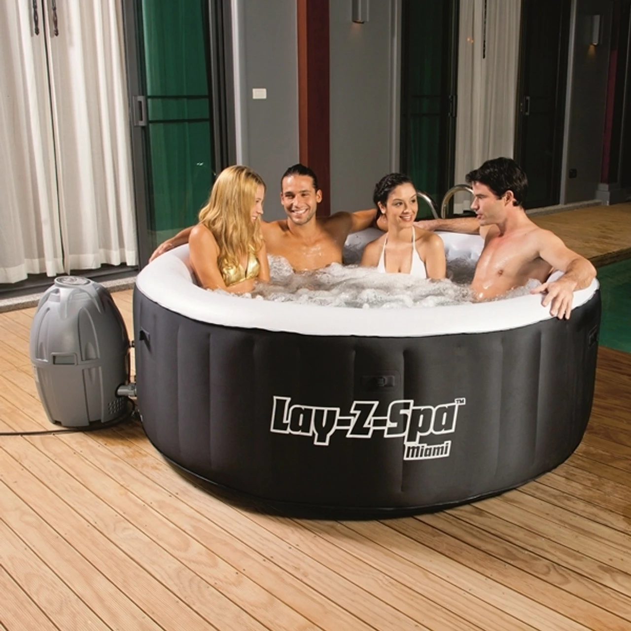 Bestway Lay-Z-Spa Miami Inflatable Jacuzzi Style Portable Hot Tub 3 Bestway Lay-Z-Spa Miami Inflatable Jacuzzi Style Portable Hot Tub