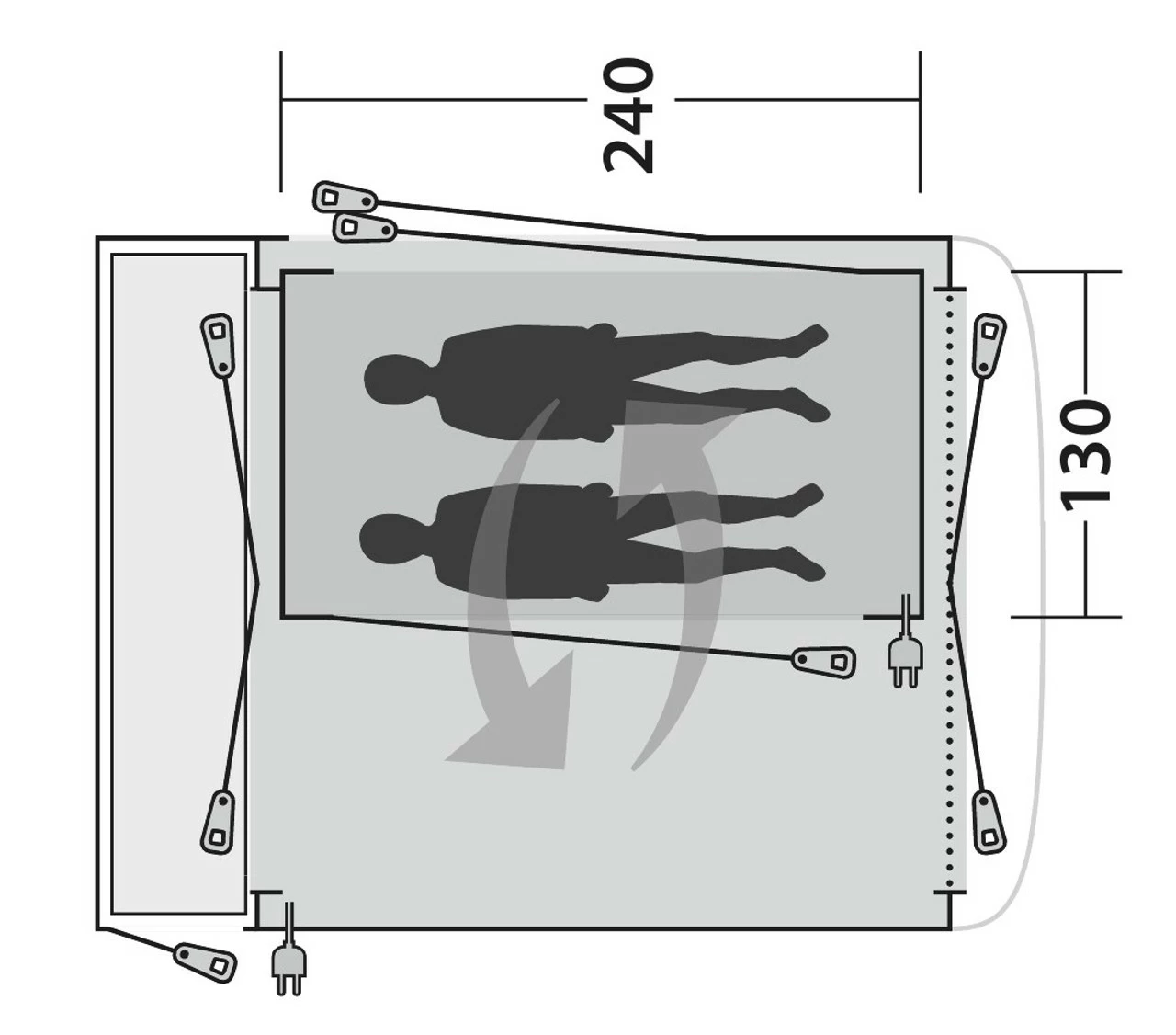 Outwell Inner Tent For Milestone Bremburg Linnburg & Starville Awnings 4 Outwell Inner Tent For Milestone Bremburg Linnburg & Starville Awnings - Image 2