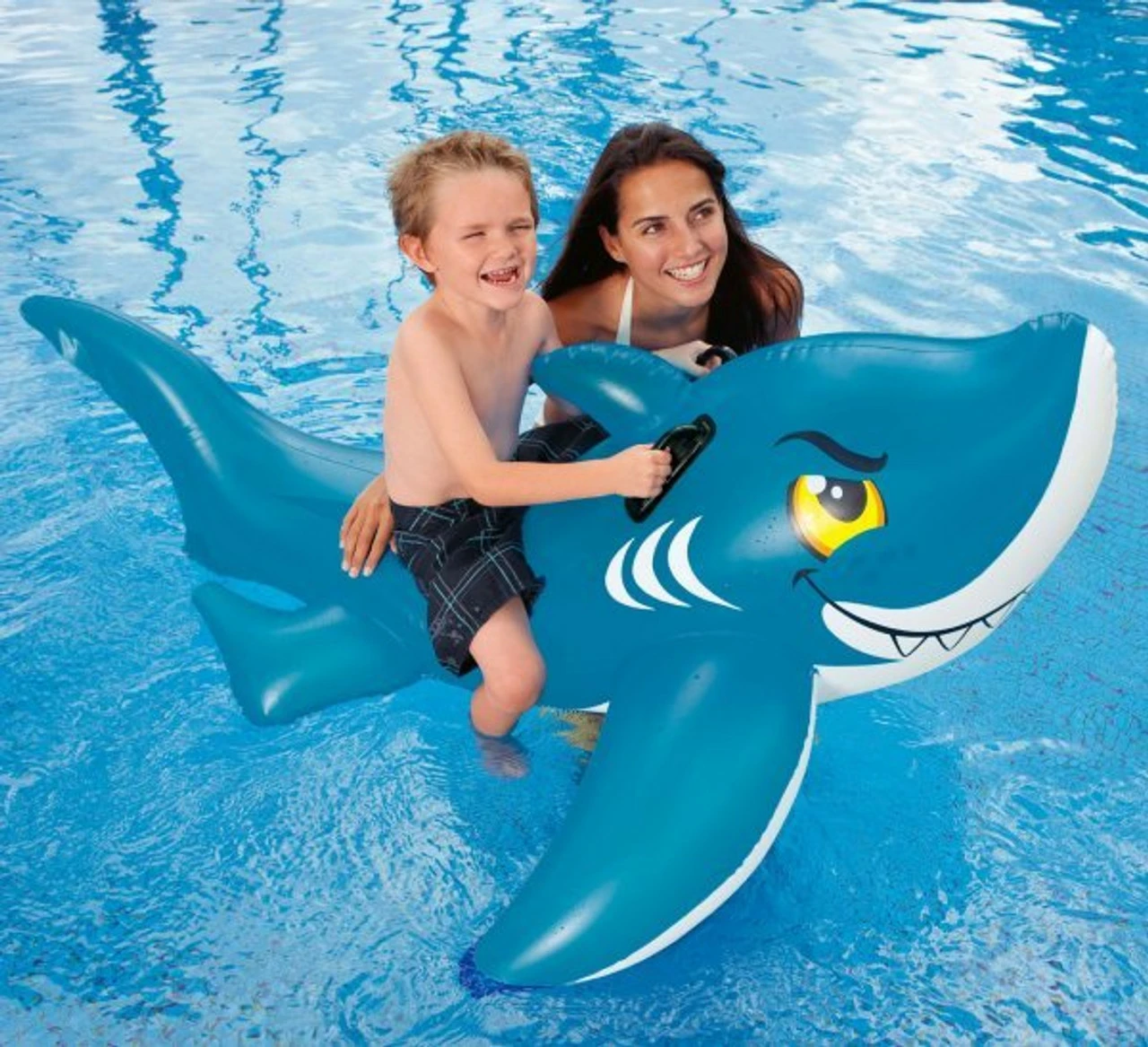 Intex Children's Scary Shark Swimming Pool Ride On Toy 3 Intex Children's Scary Shark Swimming Pool Ride On Toy