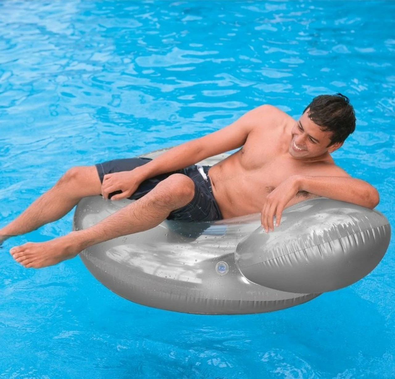 Intex Pillow Back Swimming Pool Chair Lounger Intex Pillow Back Swimming Pool Chair Lounger -Bestway Shop silver pillow water 60578.1426240752