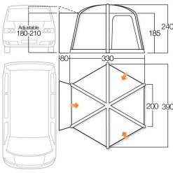 Vango Airhub Hexaway II Campervan Drive Away Awning -Bestway Shop vango 2018 awnings floorplan airhub hexaway low 13132.1664443810